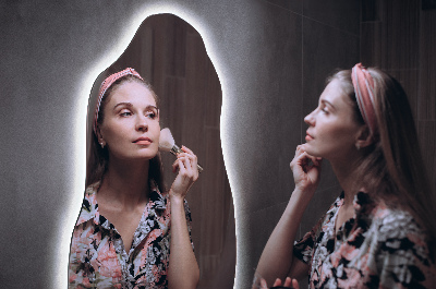 Miroir de forme irrégulière moderne avec rétro-éclairage LED