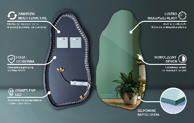 Miroir de forme irrégulière moderne avec rétro-éclairage LED