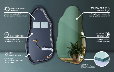 Miroir de forme irrégulière moderne avec rétro-éclairage LED