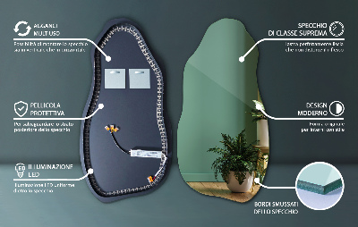Miroir de forme irrégulière moderne avec rétro-éclairage LED