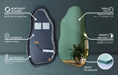 Miroir de forme irrégulière moderne avec rétro-éclairage LED
