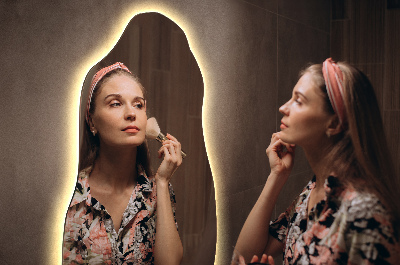 Miroir de forme irrégulière moderne avec rétro-éclairage LED