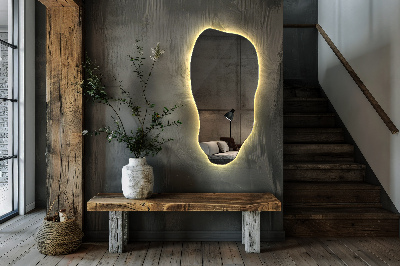 Miroir de forme irrégulière moderne avec rétro-éclairage LED
