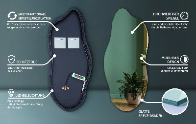 Miroir lumineux irregulier innovante