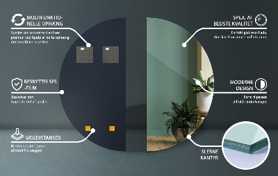 Miroir semi circulaire sans cadres