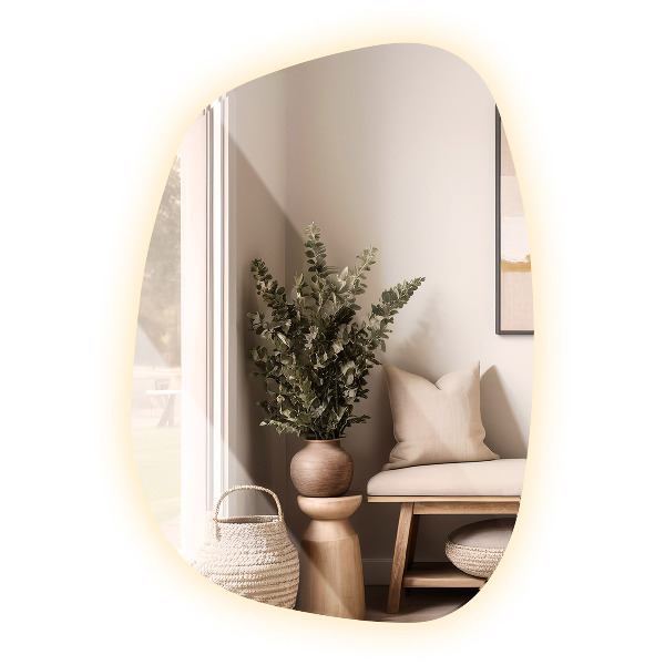 Miroir asymétrique led en forme de tache