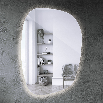 Miroir asymétrique led en forme de tache