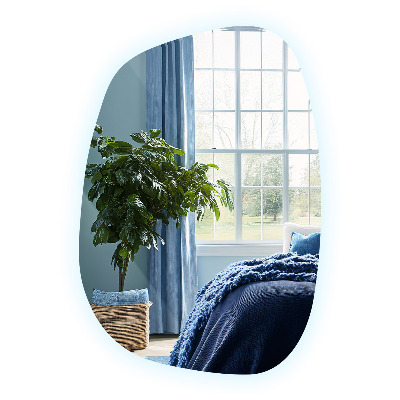 Miroir asymétrique led en forme de tache