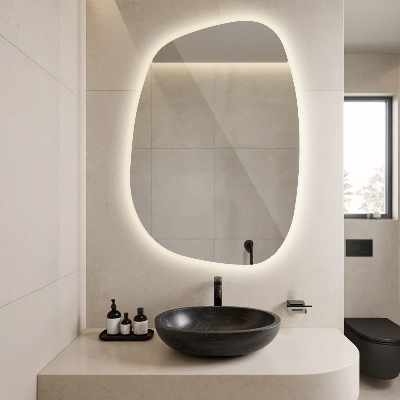 Miroir asymétrique led en forme de tache