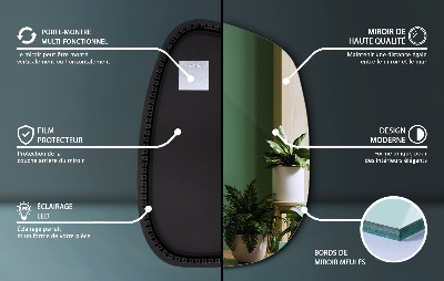 Miroir asymétrique led en forme de tache