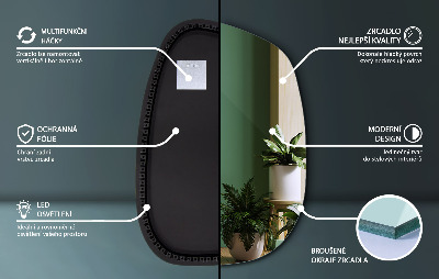 Miroir asymétrique led en forme de tache