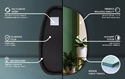 Miroir asymétrique led en forme de tache