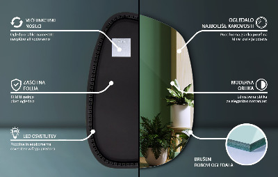 Miroir asymétrique led en forme de tache