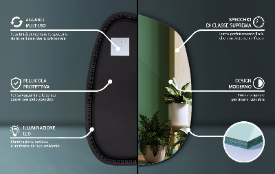 Miroir asymétrique led en forme de tache
