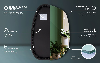 Miroir asymétrique led en forme de tache