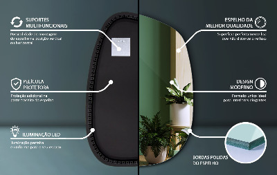 Miroir asymétrique led en forme de tache