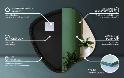 Miroir forme organique LED élément déco moderne