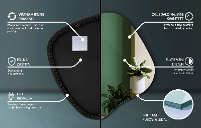 Miroir forme organique LED élément déco moderne