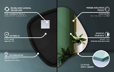 Miroir forme organique LED élément déco moderne