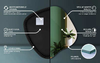 Miroir forme organique LED élément déco moderne