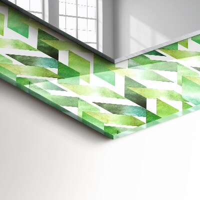 Miroir cadre imprimé Motif géométrique vert