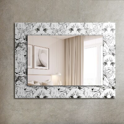 Miroir avec décoration Chats avec papillons