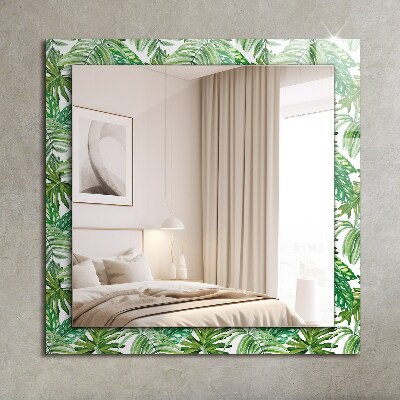 Miroir avec décoration Feuilles tropicales vertes