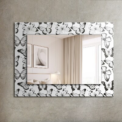 Miroir imprimé Papillons noirs et blancs