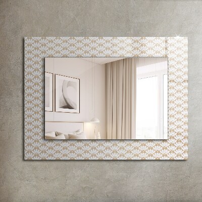 Miroir imprimé Fleur avec motif géométrique