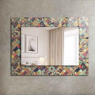 Miroir avec décoration Motifs mosaïques colorés