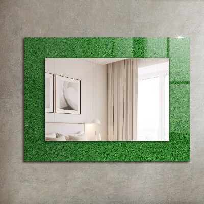 Miroir avec décoration Herbe verte