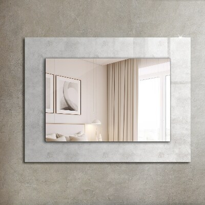 Miroir cadre avec impression Motif sur tissu gris