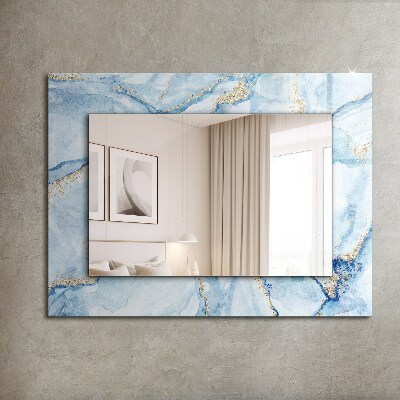 Miroir cadre avec impression Motif abstrait en marbre