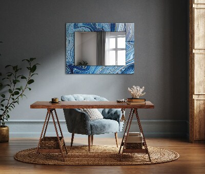 Miroir cadre imprimé Motif abstrait bleu