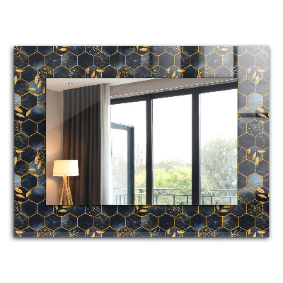 Miroir avec décoration Feuilles hexagonales