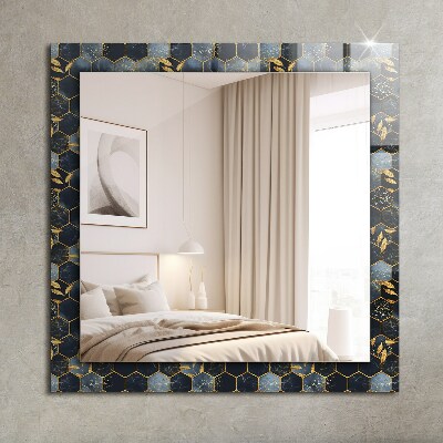Miroir avec décoration Feuilles hexagonales