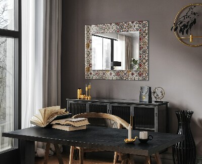 Miroir avec décoration Motif de carreaux colorés