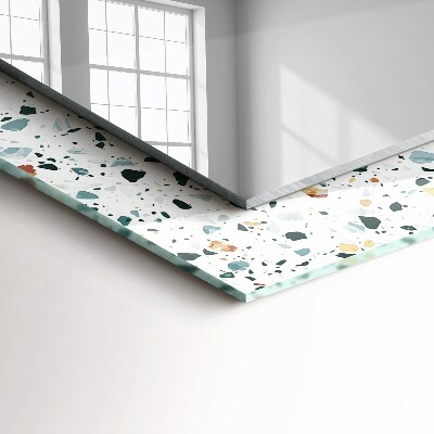 Miroir cadre imprimé Motif de mosaïque en terrazzo