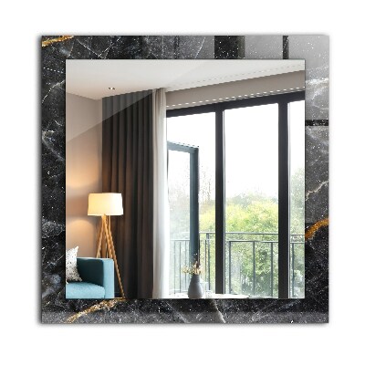 Miroir avec décoration Veines de marbre noir