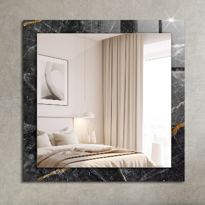 Miroir avec décoration Veines de marbre noir