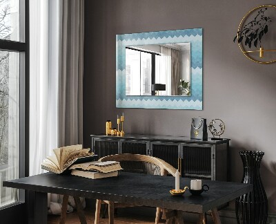Miroir avec décoration Motif dégradé en zigzag