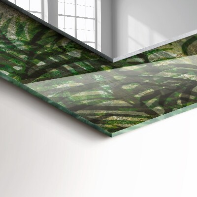 Miroir avec décoration Feuilles de fougère verte