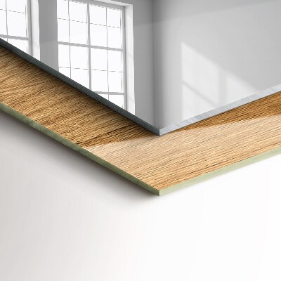 Miroir cadre avec impression Texture du bois