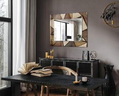 Miroir avec décoration Motifs géométriques dans le bois