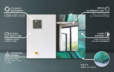 Miroir cadre imprimé Motifs en marbre blanc