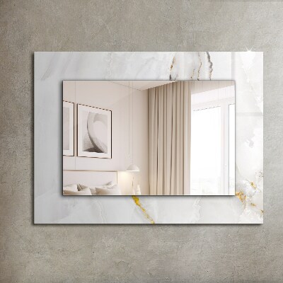 Miroir avec décoration Motifs en marbre blanc