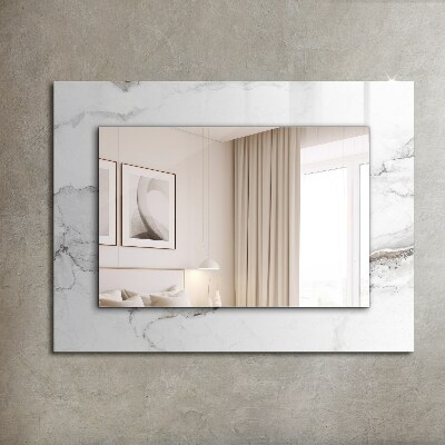 Miroir avec décoration Motifs de marbre blanc