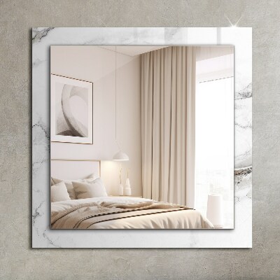 Miroir avec décoration Motifs de marbre blanc