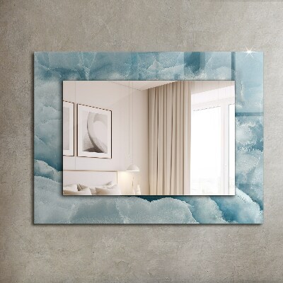 Miroir imprimé Textures de marbre bleu