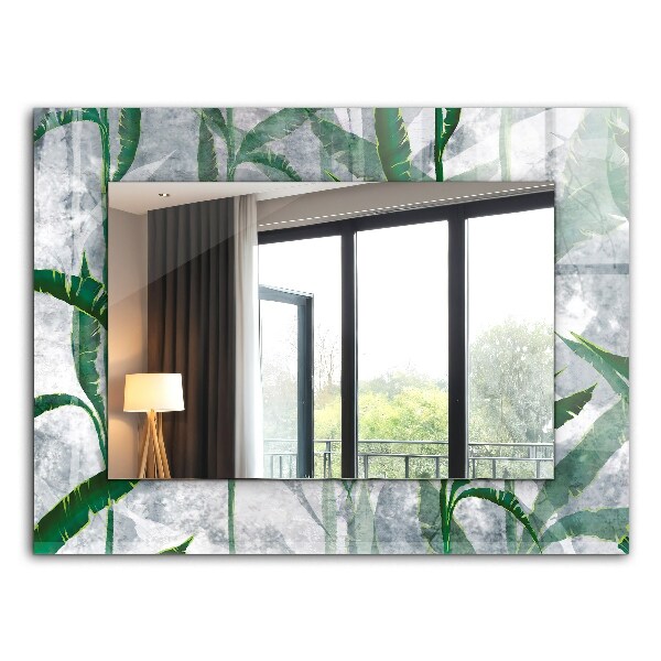 Miroir cadre imprimé Plantes à feuilles vertes